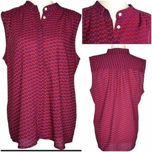 J. Crew Cherry Print Button Up Top